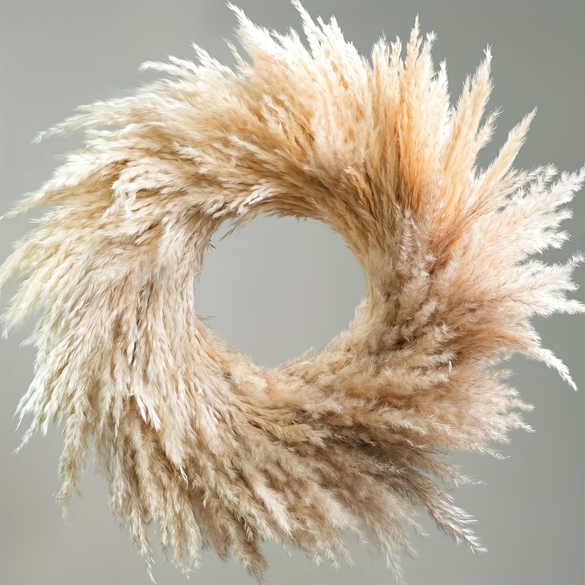 

Pampas Grass Wreath, Faux Pampas Wreath For Front Door, Artificial Pampas Wreath For All Seasons, Boho Wall Decor, Farmhouse Pampas Grass Garland, Diy Wreath Arrangement