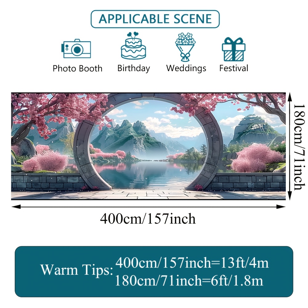 TEMU 1pc Design d'impression plate 2D d' de fleurs de printemps et d' surplombant le , couverture de porte de garage décorative de jardin de