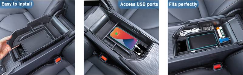 Center Console Organizer Tray - For 2018-2019 Toyota Camry LE & SE Models (Black)