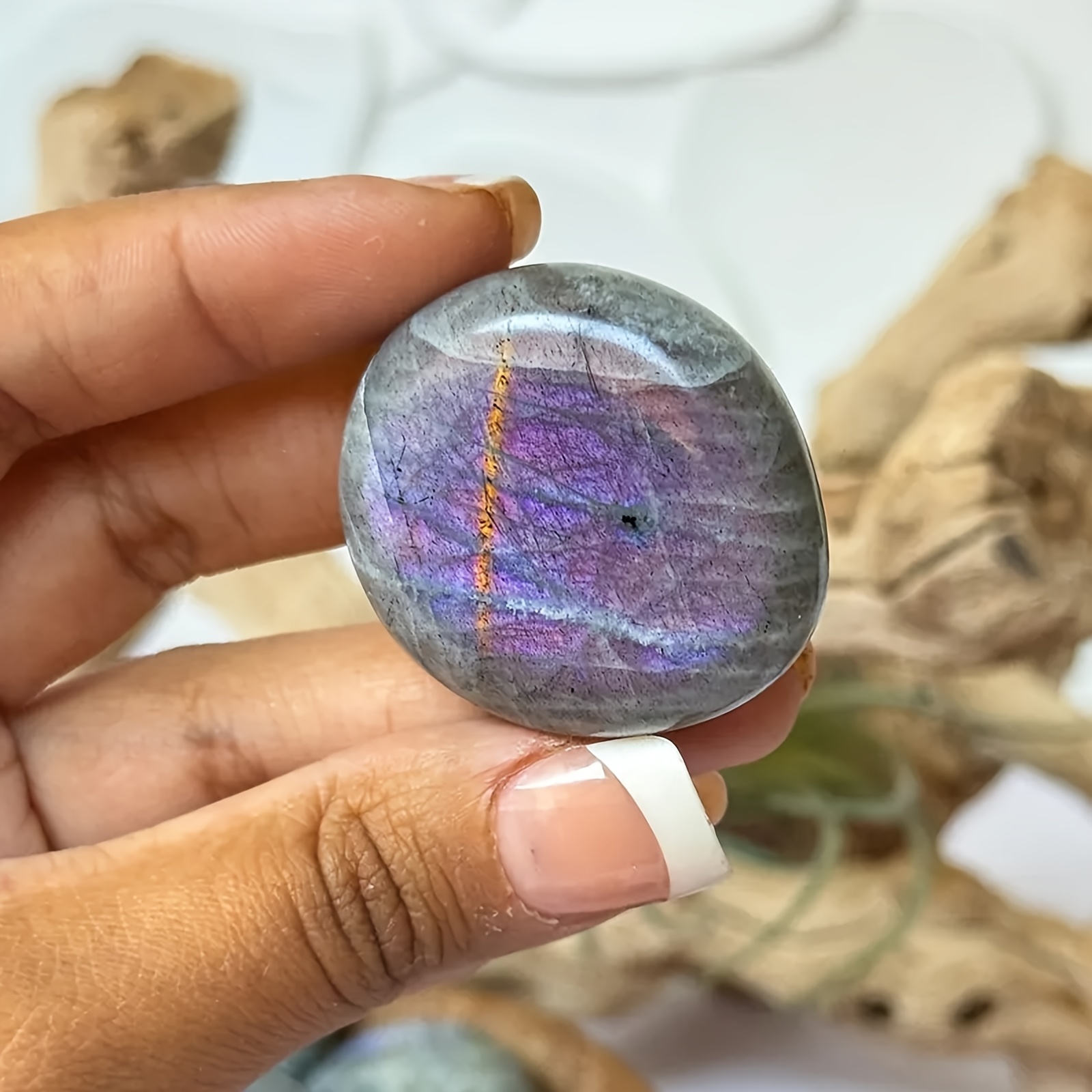 Shimmering Labradorite Natural Polished Palm Stone, 20-80G