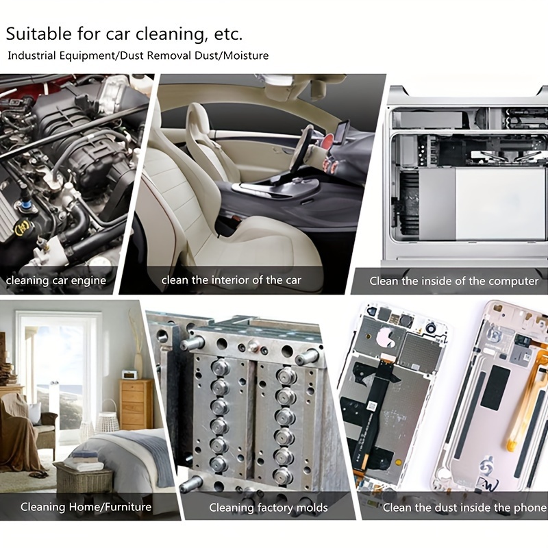 Heavy Duty Extended Reach Air Blow Gun with Double Hook, Stainless Steel Air Duct, Non-Slip Handle, and Plastic Tip - Manual Operation, No Electricity Required