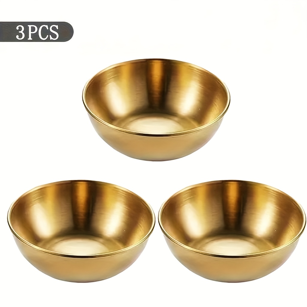 E-shop 3/5/12-teiliges Set 3,22 Zoll hochwertige Edelstahl-Saucenschale, Mini-Rundschüssel für Gewürze, Sushi-Dippschale, Vorspeisenschaufel,