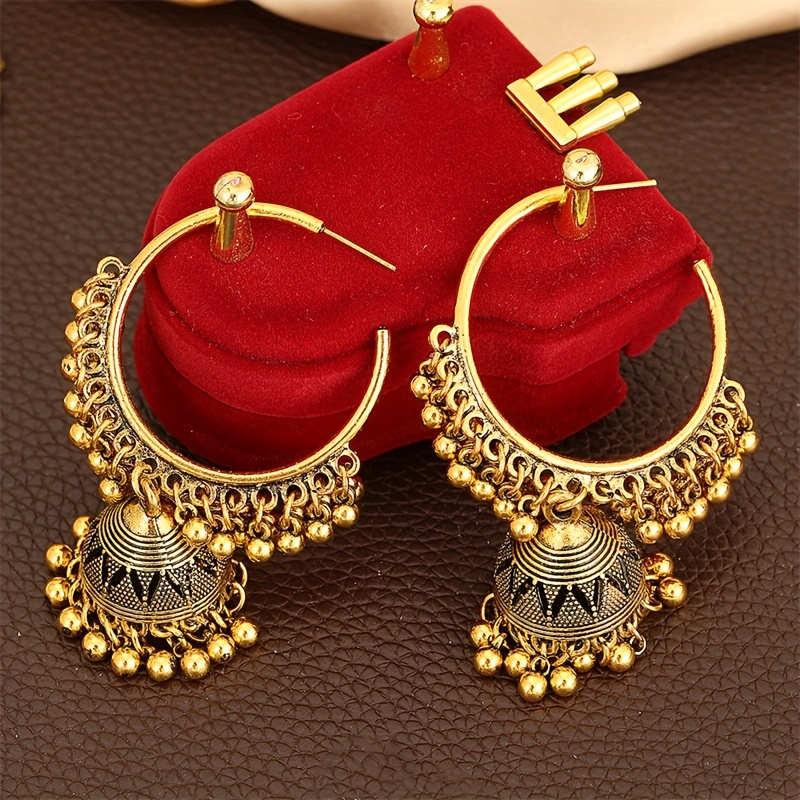 Bollywood Retro Ethnic Style Tassel Bell Earrings