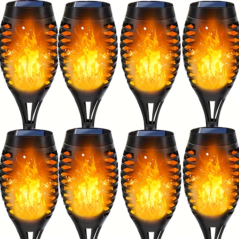 4/8/10/20pcs Outdoor Warm Light Solar Torch Lights, Solar Lights, LED Flashlight for Outdoor Decor, Suitable for Outdoor Decor Yard Garden Ip55