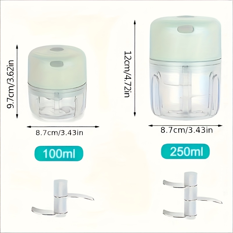 3 color options 200ml mini blender electric garlic ginger chopper with stainless steel blades for   prep and mashing Product details 4
