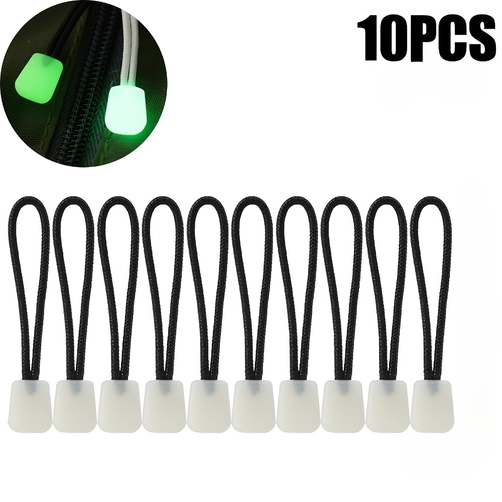TEMU 10pcs Tirettes de Fermeture Éclair Lumineuses avec Cordon Luminescent, Tête de Fermeture Éclair Anti-Perte pour Sac à Dos, Vêtements, Manteaux,
