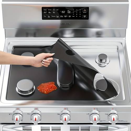 1 gas stove protector mat heat resistant non to clean high temperature resistant 0 2mm thick plastic liner for cooktops enhancer modern kitchen tool heatresistant plastic stove top protectors