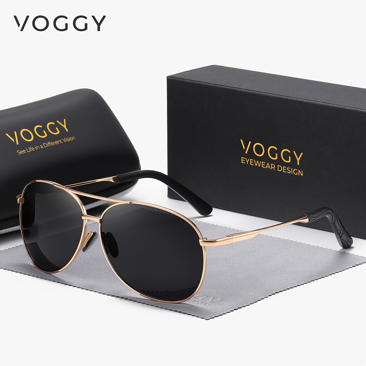 

Voggy Polarized Sunglasses For Women Men Vintage Mirrored Fashion Sun Shades For Driving Beach Travel With Gifts Box Mother's Day