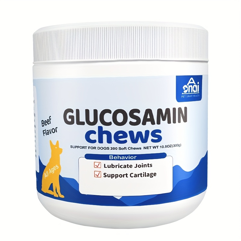 200 Beef Flavored Chewable Tablets - Hip And Joint Supplement For All Canines - Supports Healthy Joints, Bones, And Overall Health - Easy To Made With, Ingredients And No Artificial Preservatives