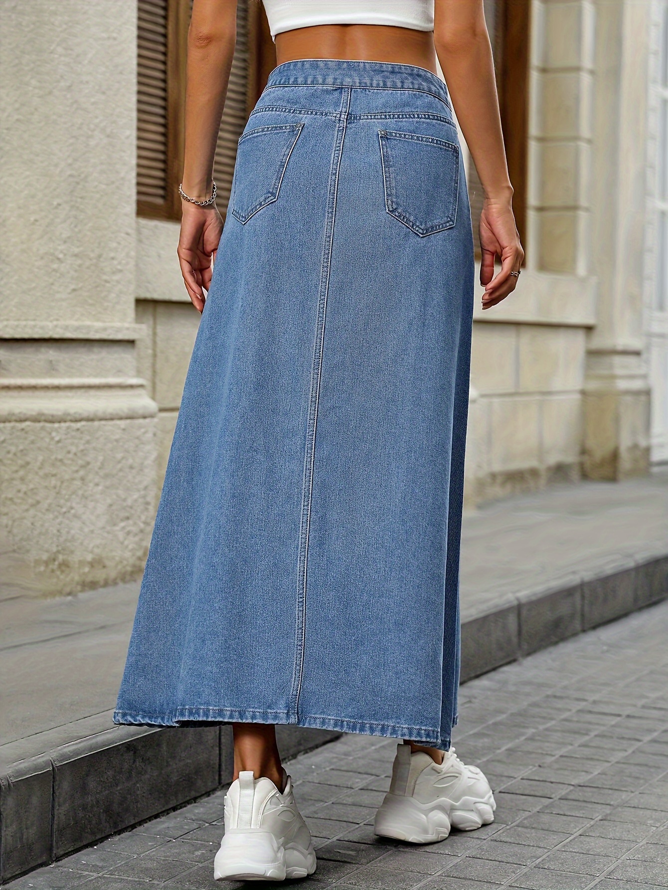 new 2025 fashion womens denim skirt craft simple - Temu Oman
