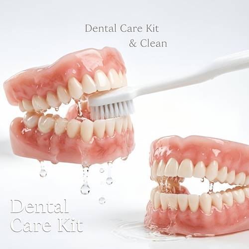 Easy-To-Install Dentures for Seniors, Full Upper And Lower Coverage, Quick Solution, And Easy to Clean Patch Set New Comfortable White Dentures, Natural , Suitable for Men And Women, Dancing And Daily Use