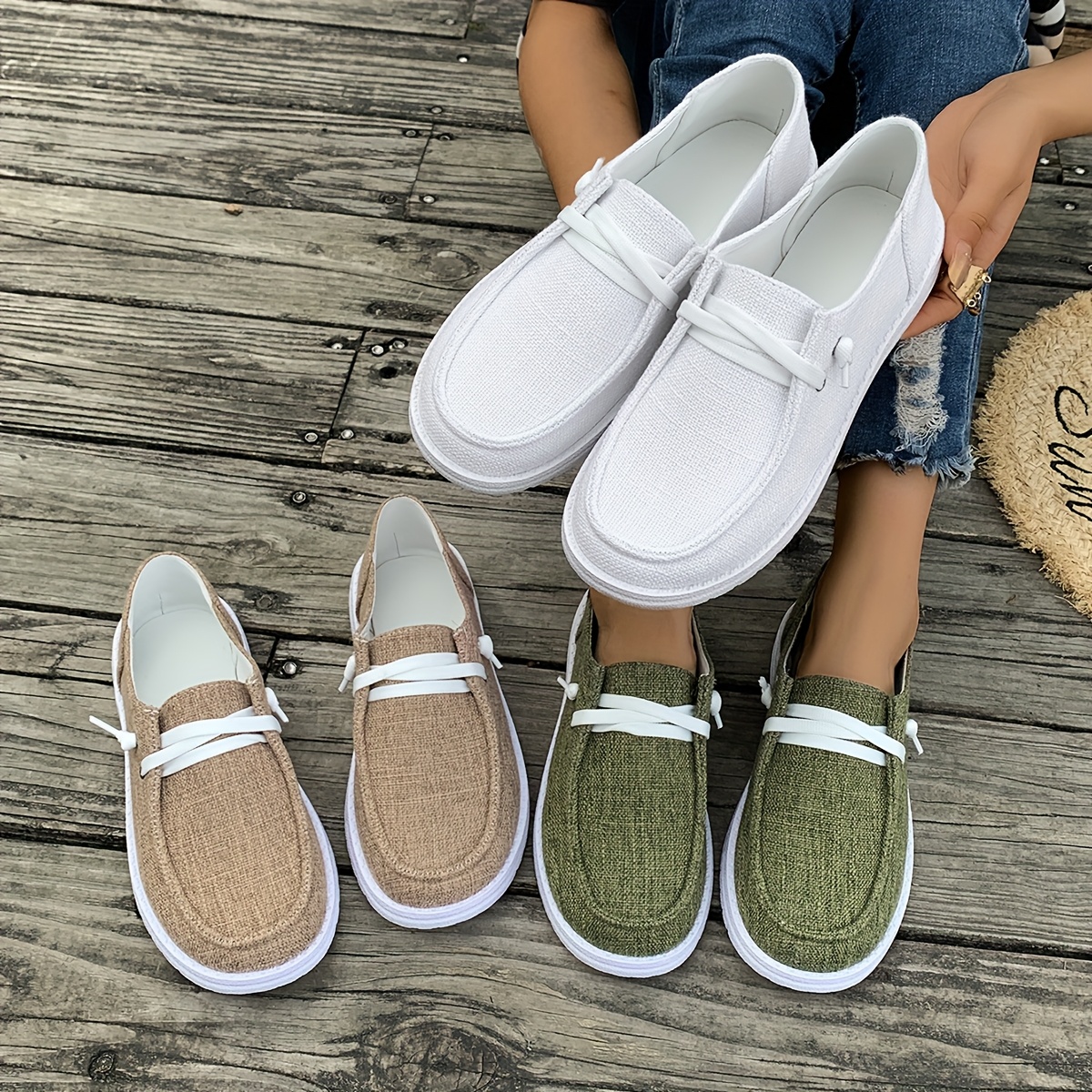 Women's Casual Slip-On Sneakers, Comfortable Skateboard Shoes