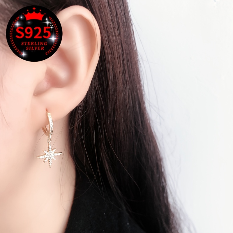 2pcs Women's Star Earrings with 925 Silver Packaging