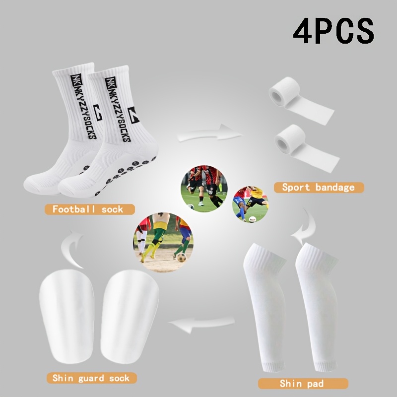 E-shop 4-teiliges Set Spieltrainingsausrüstung für Herren Damen, Sport-Müllcontainer-Fußball, , Strumpfband, Sportgurt, elastische Socken,