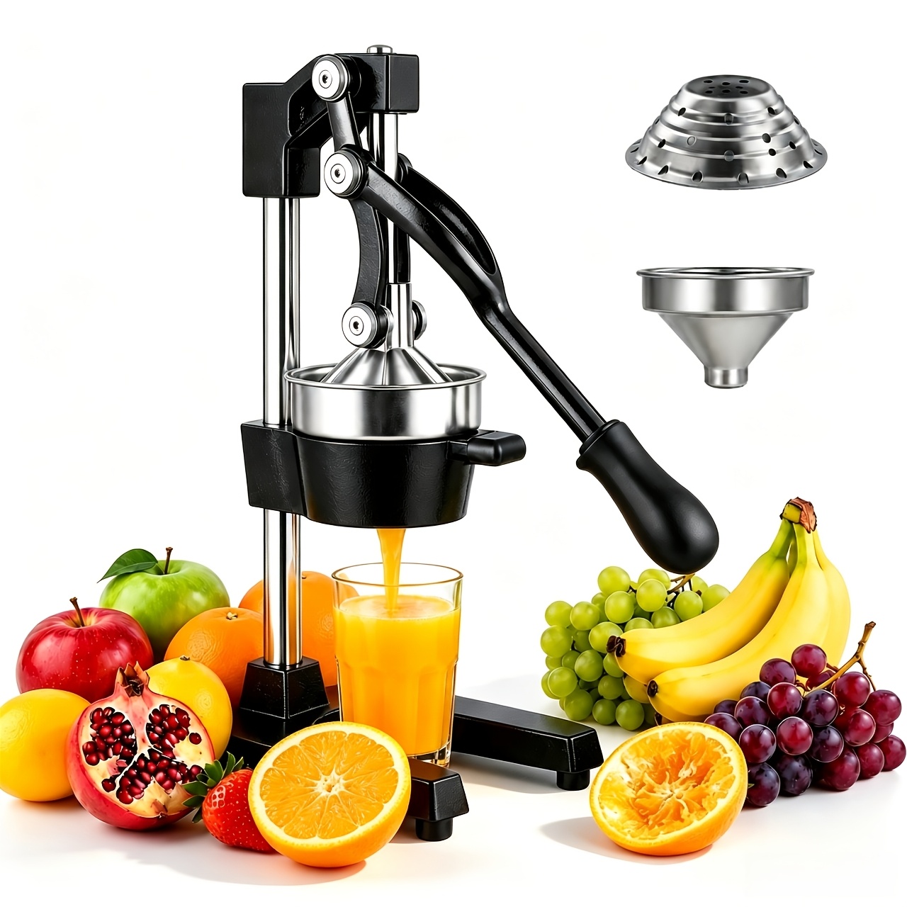 Manual Juicer, Citrus Press, Lemon Juicer And Orange Squeezer, Heavy-duty Cast Press, Extraction, Quiet, Stable Operation, Suitable For Lemons, Oranges And Outdoor Camping