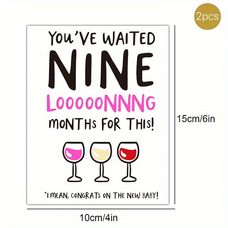 Image of Set Of 2 Humorous Wine Labels For Celebrating A New Baby, Honoring A Mother's , Perfect For , Baby Showers, Maternity Leave, And As A Unique Gift For New Parents