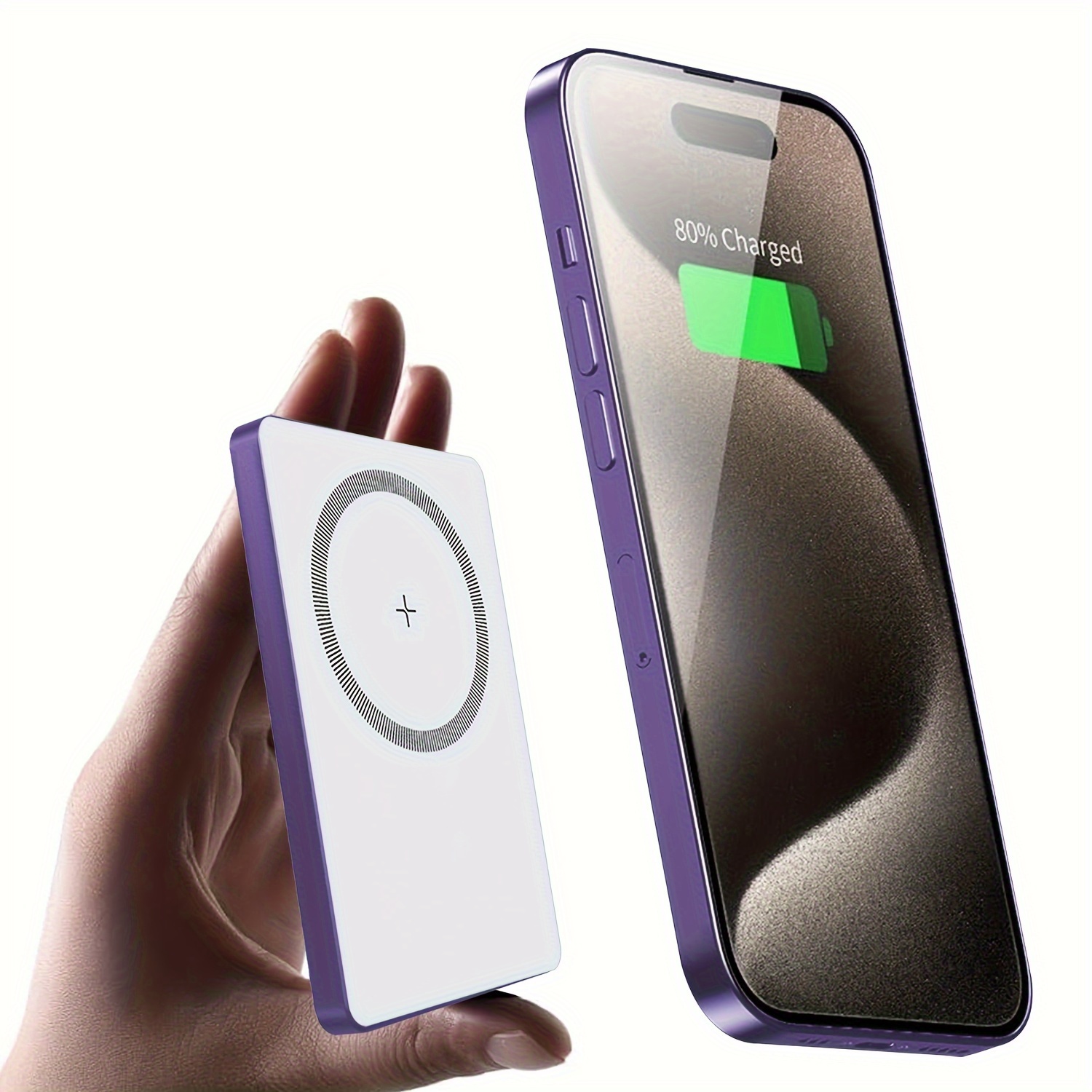 

5000mah 0.3in Ultra Slim Magnetic Power Bank Thin Compact Wireless Portable Charger With Pd 20w 2 Way Usb-c Charging Compatible With Smartphone Iphone 15/14/13/12 Serie