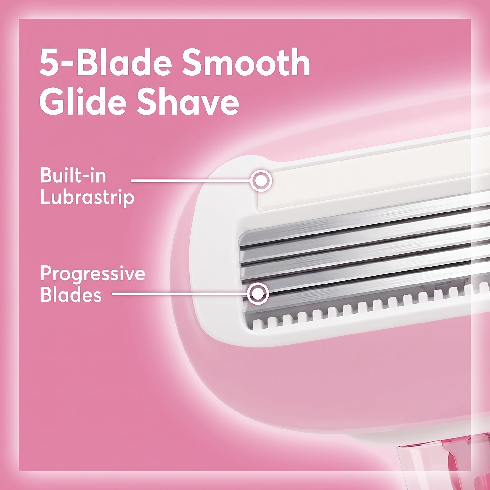 High-End Pink Women's Shaver with 8pcs Protective Knife Heads