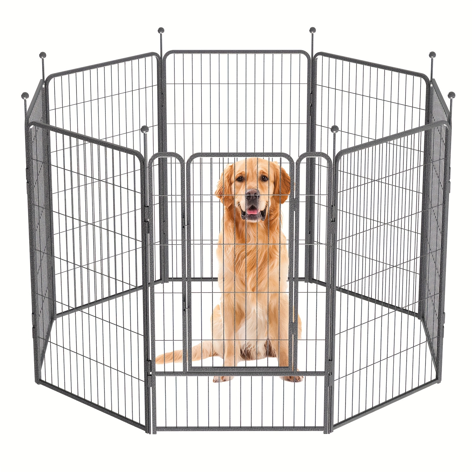 

Heavy-duty Metal Dog Playpen, 45-inch Outdoor Pet Fence, Portable Rv & Camping Dog Enclosure Fence