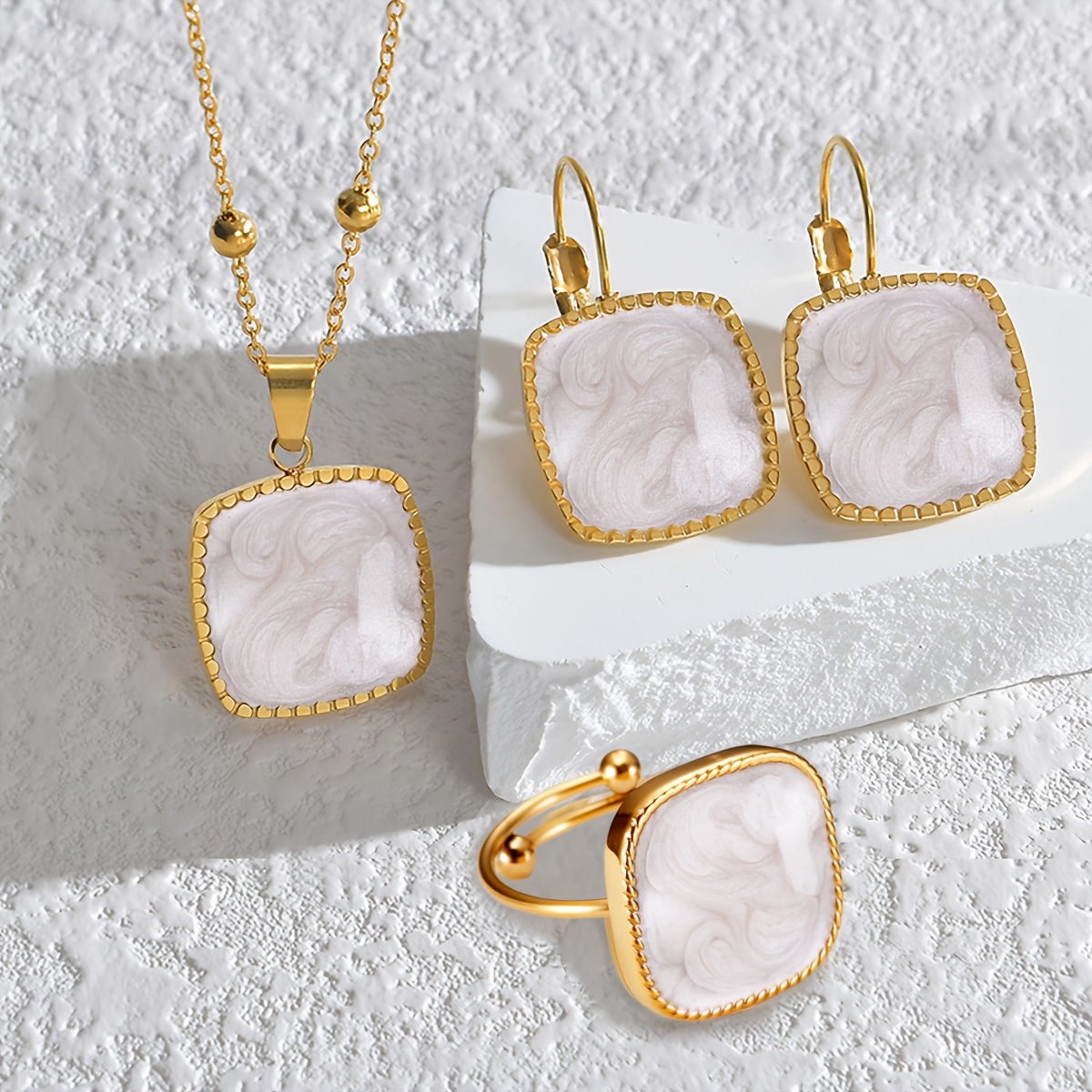 

3pcs Jewelry Set, 18k 304 Steel, Drop , Necklace, , For 's Day, Day, Birthdays,