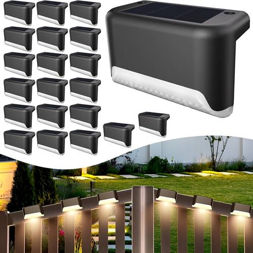 4 16pcs solar deck lights outdoor solar led step lights solar courtyard lights ip44 suitable for outdoor steps fences gardens yards and