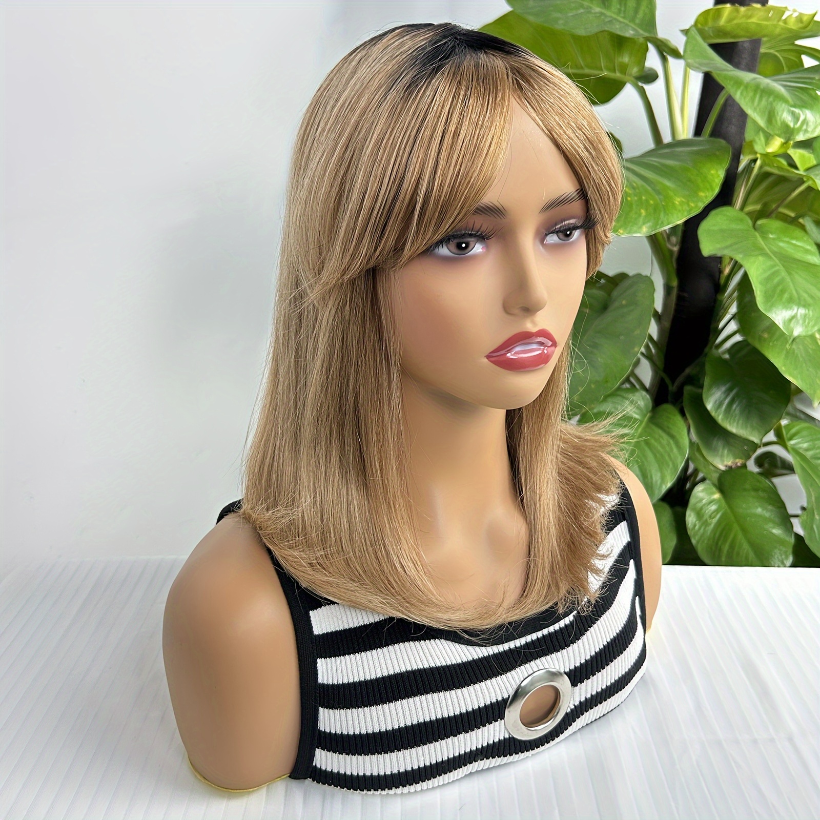 Short 613 Honey Blonde Bob Wig Fringe Wig Human Hair Wig Temu