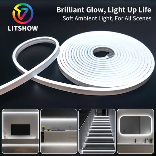 tira de luces led de neón flexible ip67, usb con de control 501, varios tamaños disponibles, decoración de interior para cocina, gabinete, decoración de bricolaje, no necesita batería, iluminación de neón para fiestas y