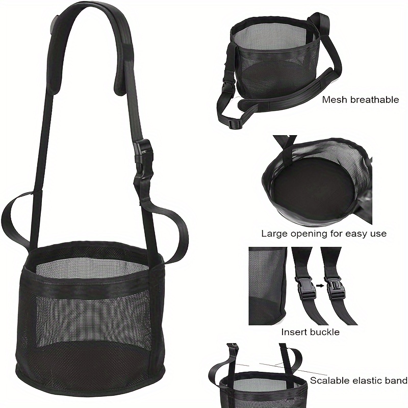 Paardenvoerzak, voederzak voor paarden met comfortabel nekkussen, 24 x 24 cm mesh-paardenvoerdispenser voor granen, robuuste, duurzame hooi-emmer van pvc voor langzame voeding, blauw