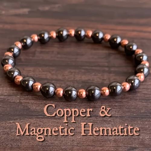 grounding protection bracelet 4mm 6mm 8mm handcrafted with natural hematite and copper beads chakra jewelry attracts wealth vintage bohemian style high quality unisex accessory