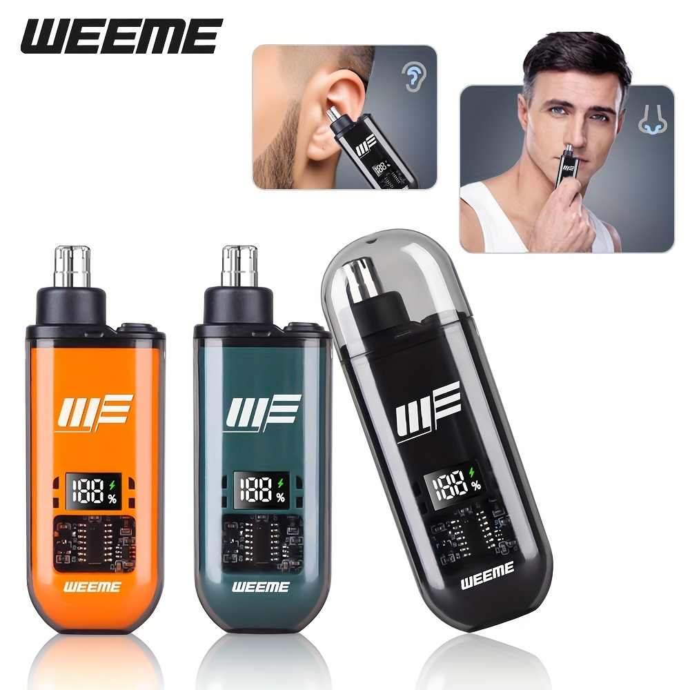 WEEME Refined Life Starts with Details, Orange/Green/Black Optional, USB Rechargeable Men'S Ear And Nose Trimmer, LCD Display for Perfect Trimming Every Time, Gift for Father'S Day, Birthday, Holiday, Wedding Anniversary, Surprise for Husband, Son