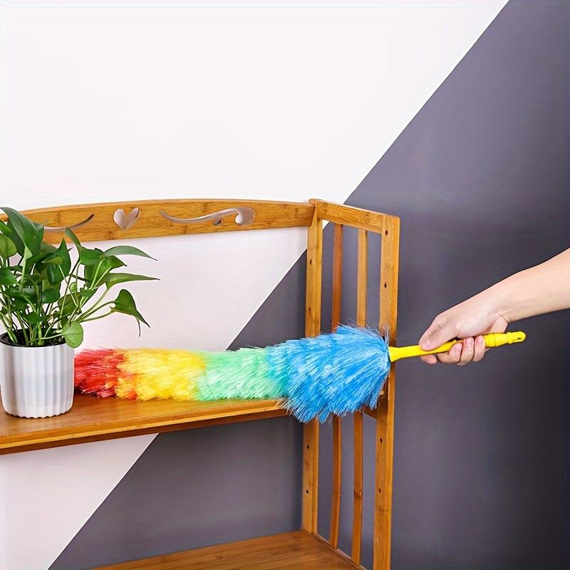 

1pcs Rainbow Feather Duster, Multi-purpose Home Cleaning Tool, Safe For Non-stick Surfaces, Ideal For Living Room, Bedroom, Car, Furniture, Carpet - No Electricity Needed