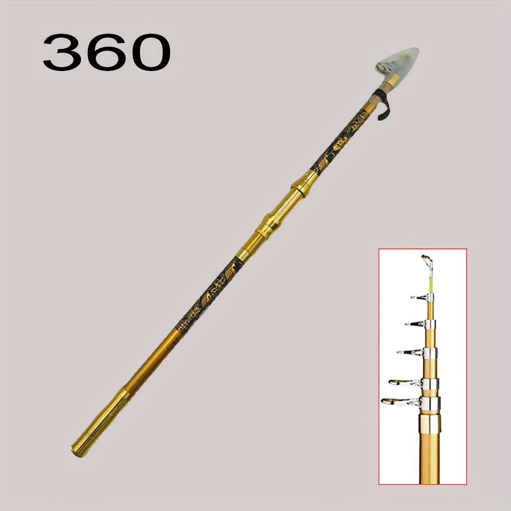 Image of Hard Carp Fishing Rod Sea Fishing Rod Upgraded Anti-corrosion Telescopic Metal Rod 210 240 270 300 360 Golden Glass Fiber Handle Telescopic Spinning Rods Fishing Weight 5kg/ 11lb Suitable For