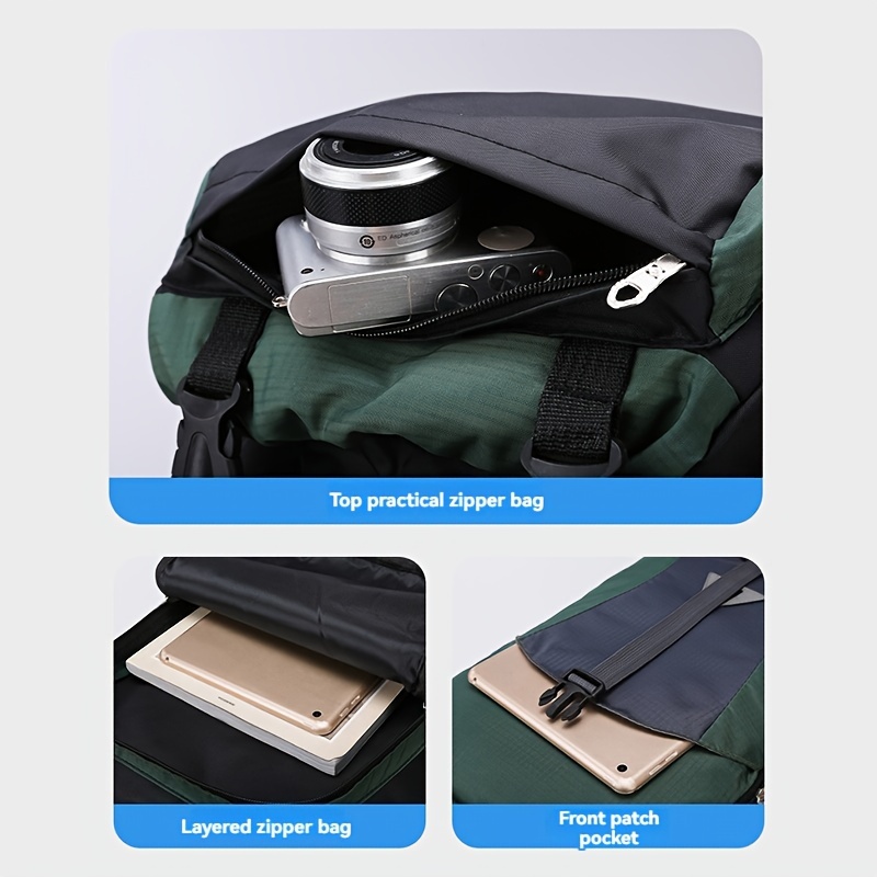 XTIAO 70L High-Capacity Backpack - Lightweight, Durable Nylon Sports Bag with Adjustable Straps, Multiple Compartments for Hiking, Camping & Outdoor Adventures - Available in Black, Green, Red, Backpack for Travel