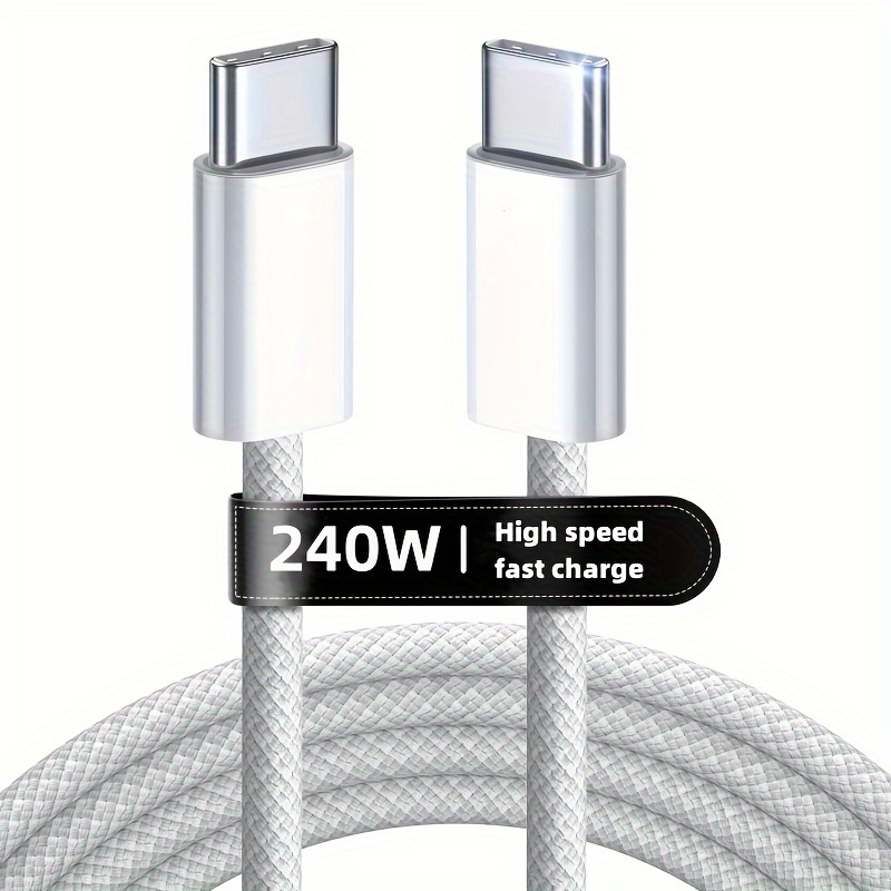 240w Dual Usb-c To Usb-c Cable - Charging And Data Transfer, Compatible With Iphone 17/16/15, S23/s22/s21, Pixel, /air, Ipad Pro/air, Dell