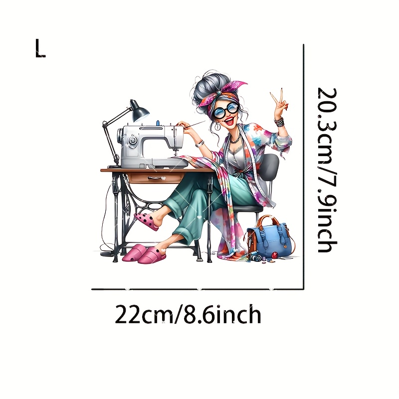 Is Tailoring Beautiful Clothes. Heat Transfer Stickers Are Washable And Iron-on, Suitable For Diy T-shirts, Sweatshirts, Hoodies, Jeans, School Bags, Throw Pillows, And Holiday Decorations