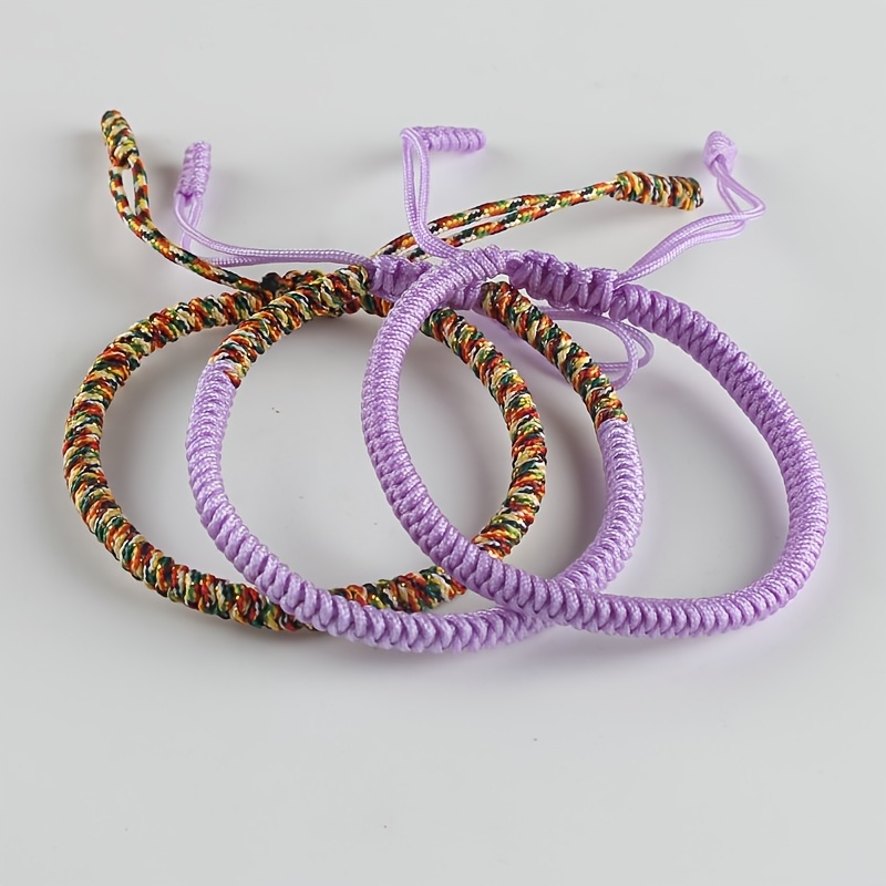 3pcs Tibetan Infinity Knot Bracelets Adjustable Nylon Rope
