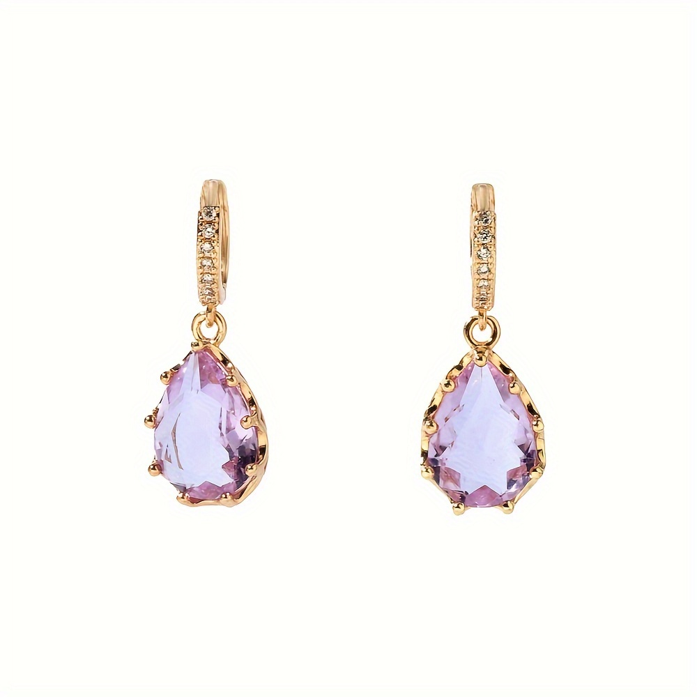 14K Golden Plated Copper Drop & Dangle Earrings with Synthetic Zirconia