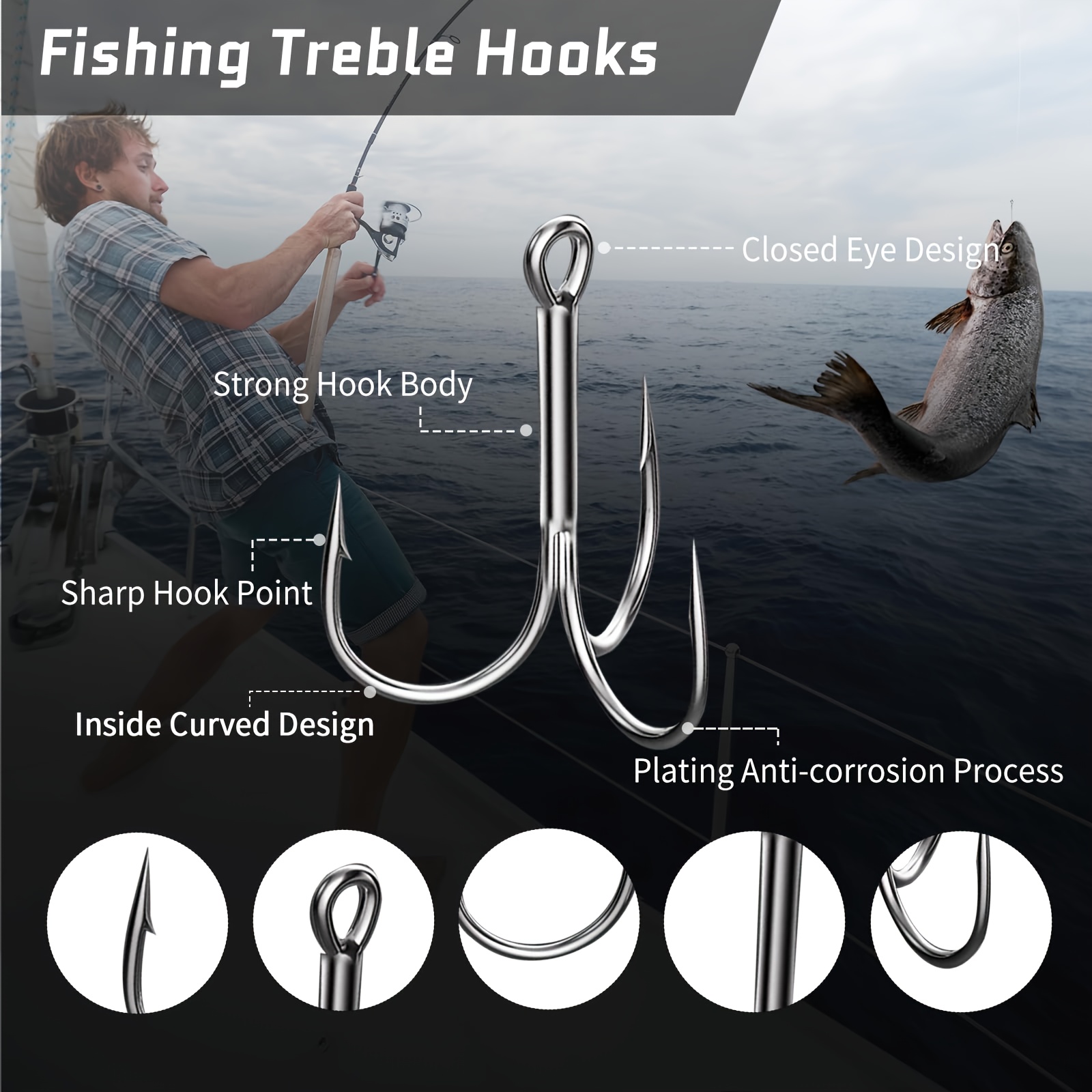 25pcs treble fishing hooks triple hook replacement - Temu Mauritius