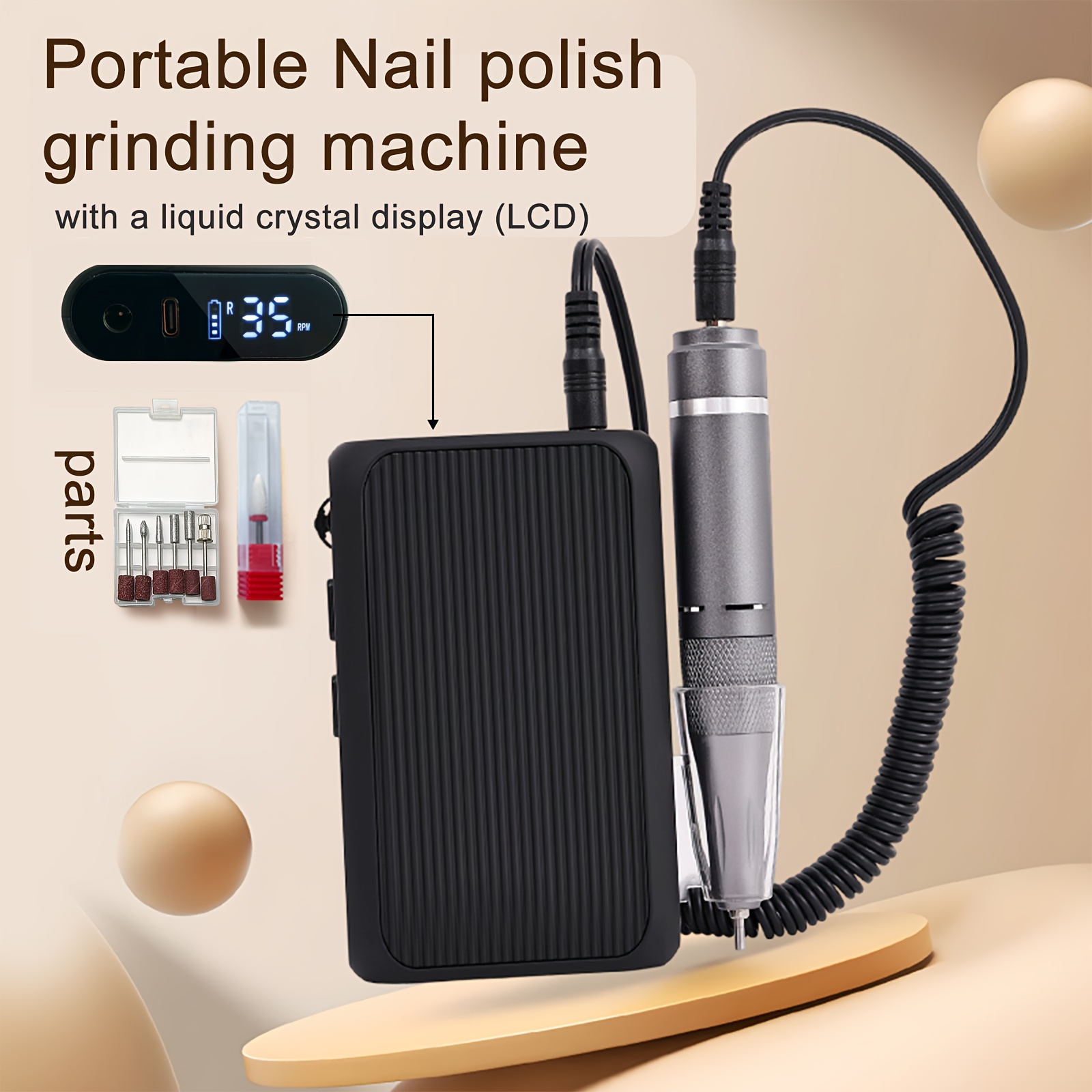 35000RPM Professional Electric Nail Drill Kit with LED Display