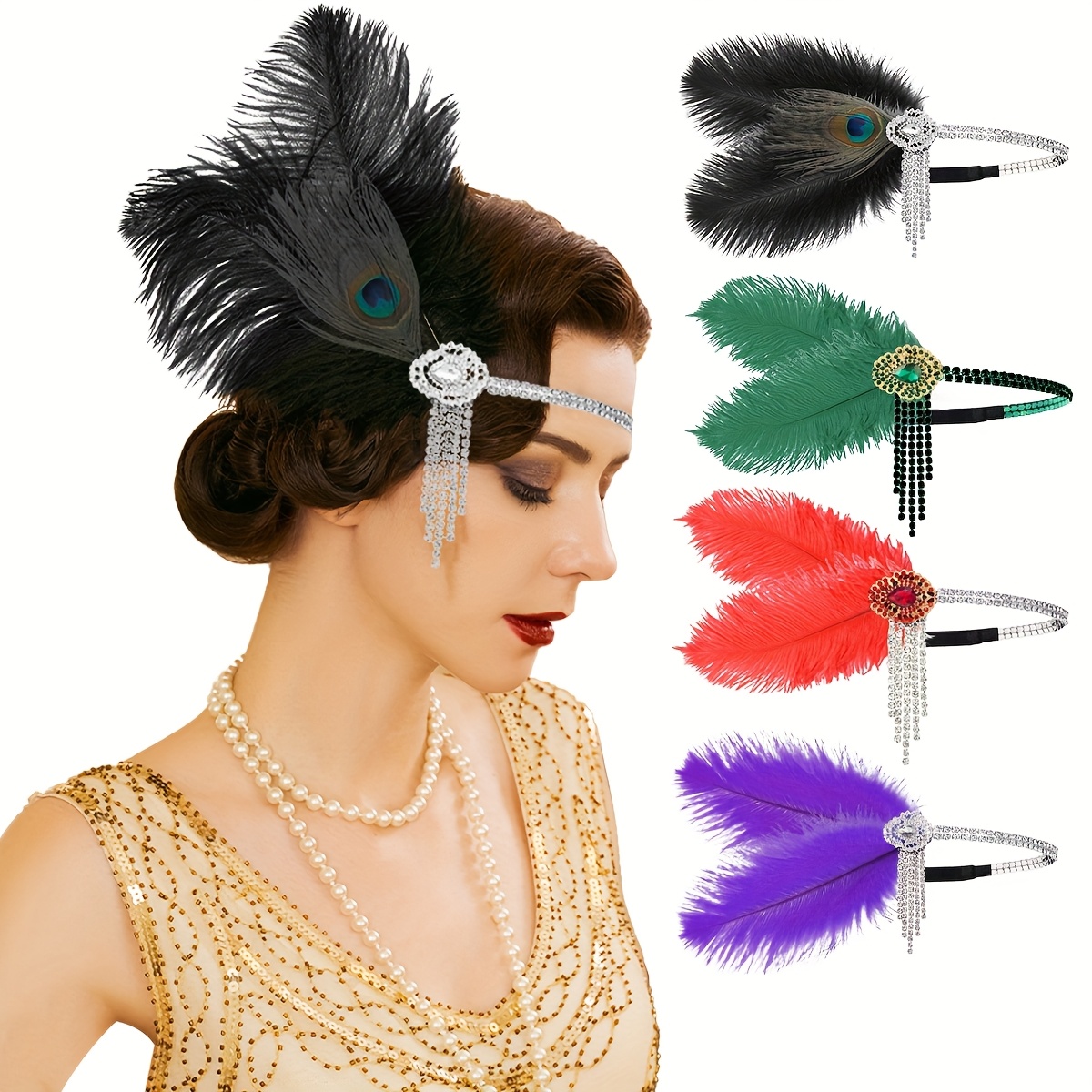 Lot de 2 serre-têtes en dentelle fluo boucles d'oreilles pendantes pour