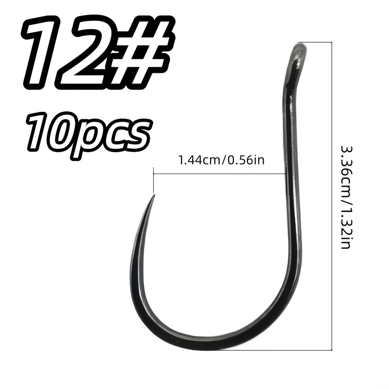 TEMU anzuelos de pesca con diseño de tubo y sin púas, con anillo y punta curva, puntas para fácil extracción del anzuelo, adecuados para la pesca con
