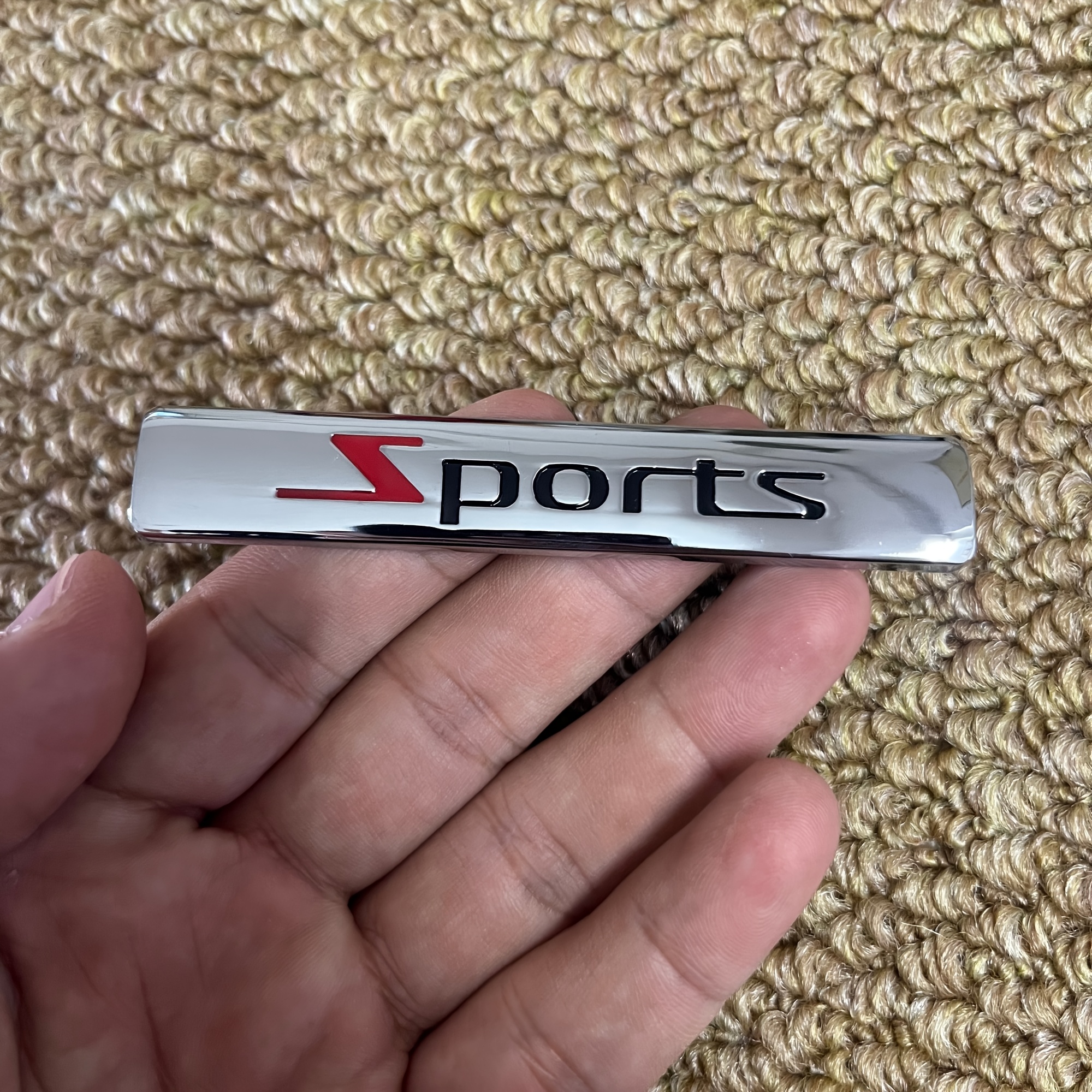 TEMU 1pc, Creative Car Sticker, Metal Car Emblem, Sport Design, Durable Vehicle Modification Accessory, Trunk-fender-side Panel Emblem, Enhances