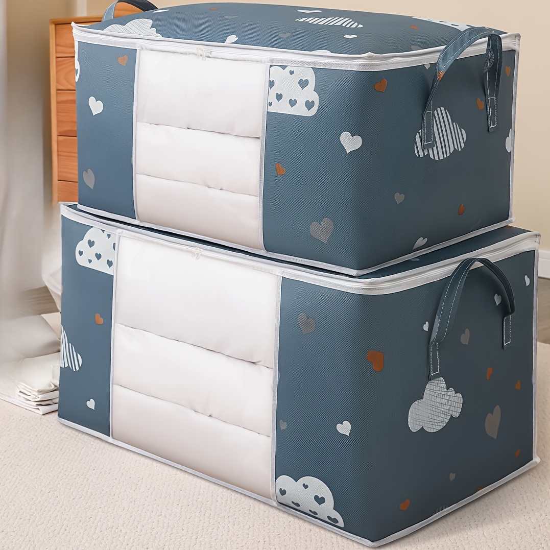 TEMU Large Storage Bag Set Handles - Dust & Moisture Organizer For Blankets, Bedding & Moving - Versatile, No-power Needed, Utility Hooks