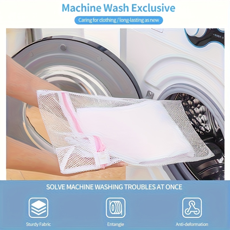 Bolsa para ropa resistente con cierre, malla multiusos, ideal para ropa delicada y viajes, lavable en máquina