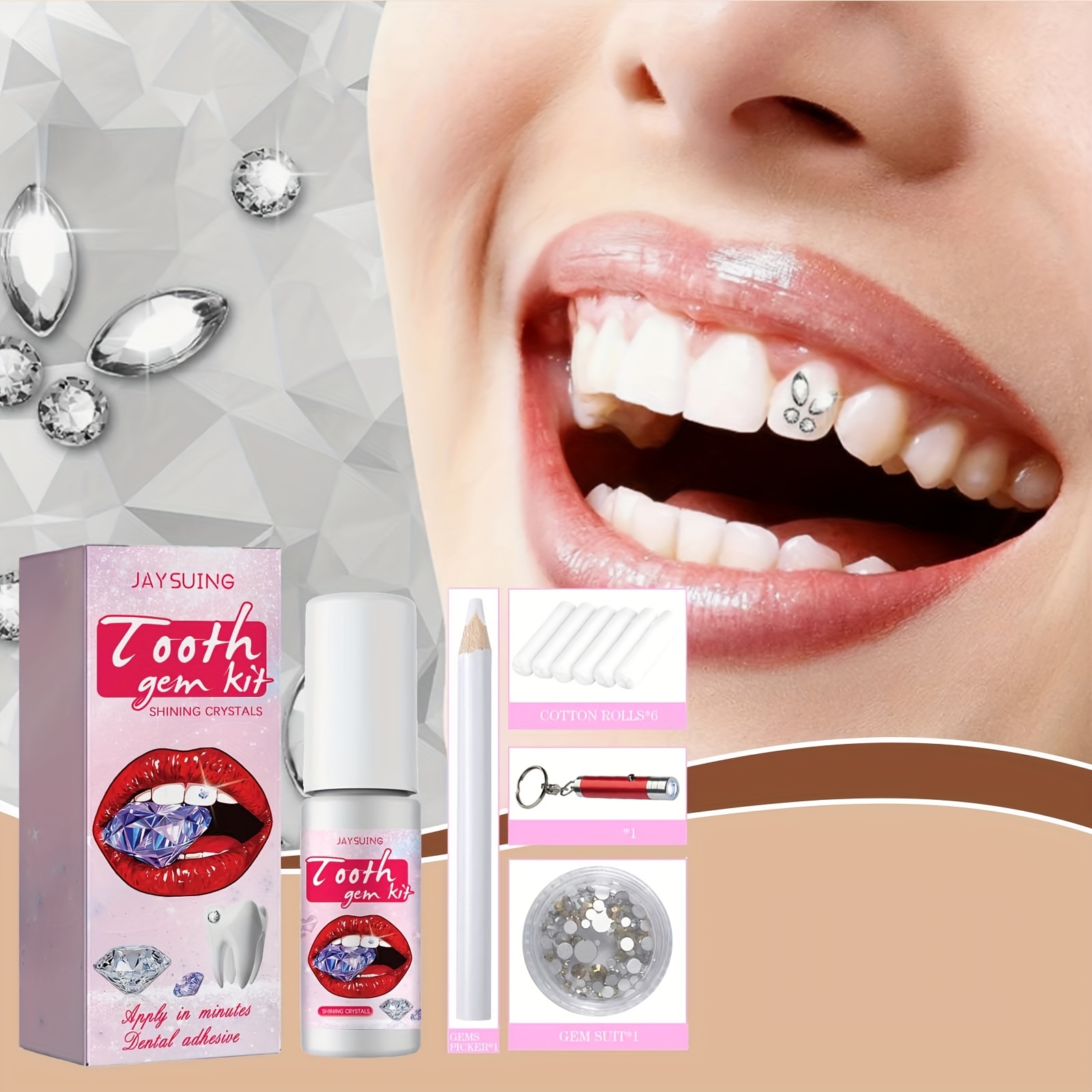 tooth gem kit sold on Temu United States