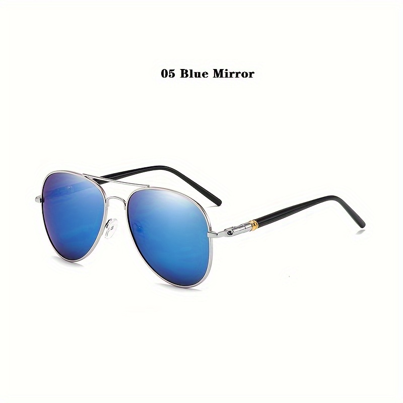 Spring Legs Aviator Metal Frame Polarized Sunglasses for Mens Womens Retro  Mirrored Lens Sun glasses for Driving Fishing