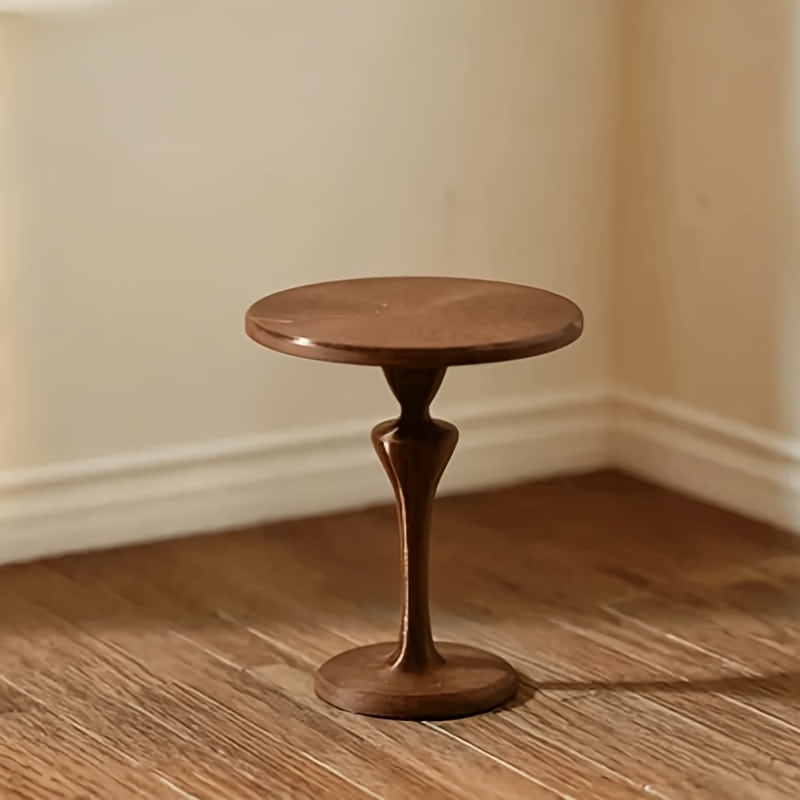 TEMU Table Basse Miniature de Style Français pour Maison de Poupée et Pièces Miniatures - Table Basse Rétro Crème en Plastique, Design Minimaliste