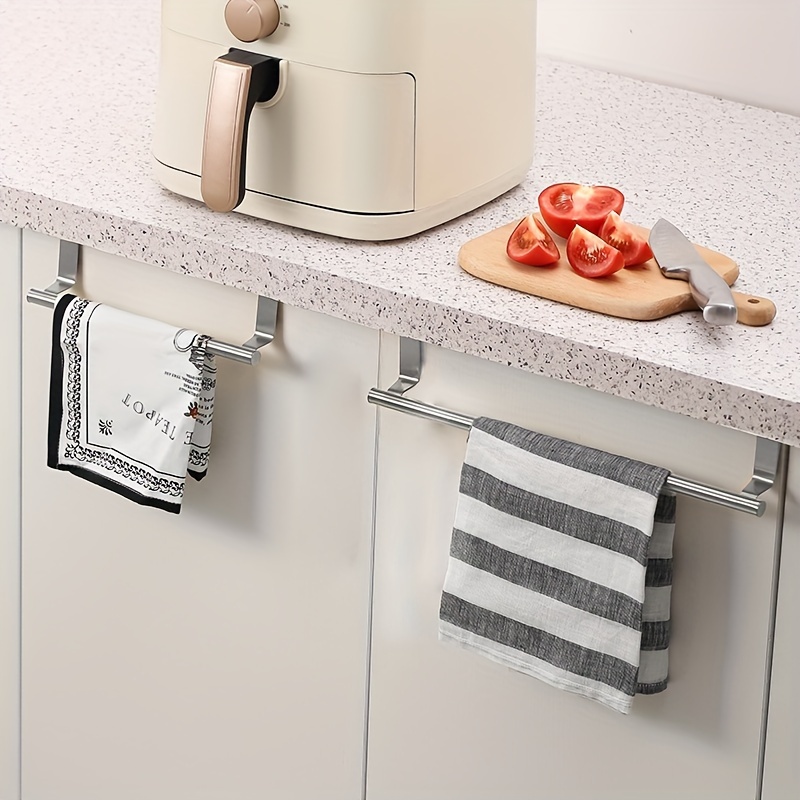 

1pc Stainless Steel Over-the- Towel Bar - -free, -mounted Towel For - , -saving Towel , Towel Racks