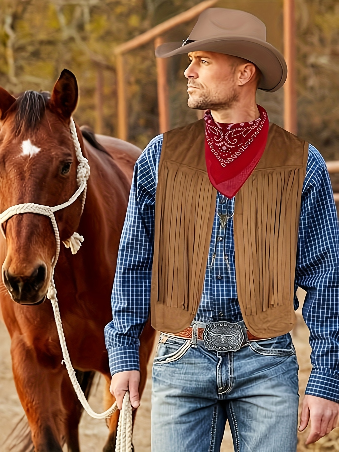 Jeans Easy Western Costume Cowboy Costume Boy Western Suede Vest