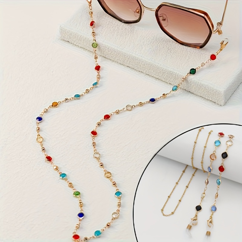 chic vintage inspired colorful glasses chain Temu United Arab